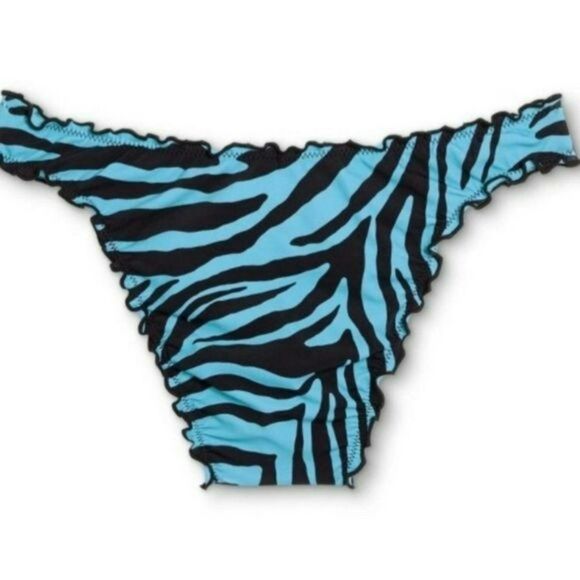 Shade And Shore Blue Black Zebra Print Swim Bikini Set Two Piece Size M - Picture 11 of 13